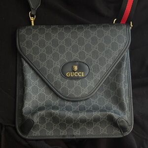 Gucci Dark Gray Monogram Crossbody Bag